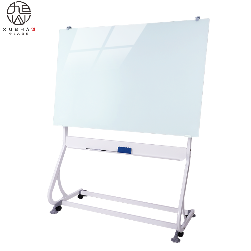 Hot Sale Clear Glass Flexible Mobile Magnetic Writing Whiteboard With Stand