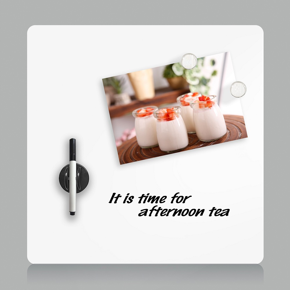 16'*16' pure white small tempered glass writing whiteboards magnetic