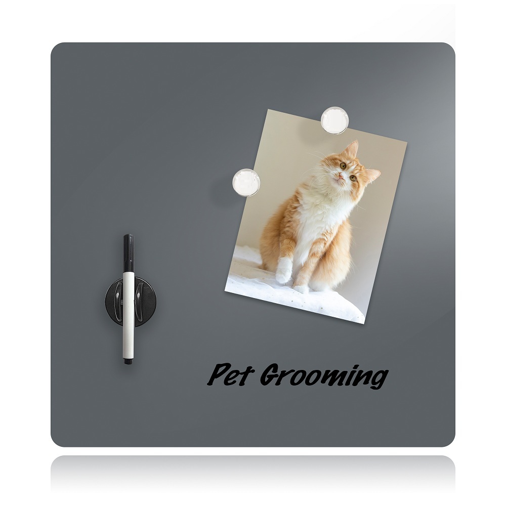 16'*16' colored gray frameless writing glass office school whiteboard