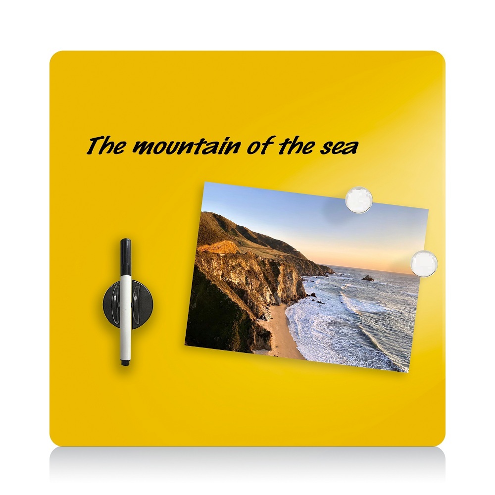 16'*16' Yellow Glass Dry Erase Magnetic Writing Whiteboard