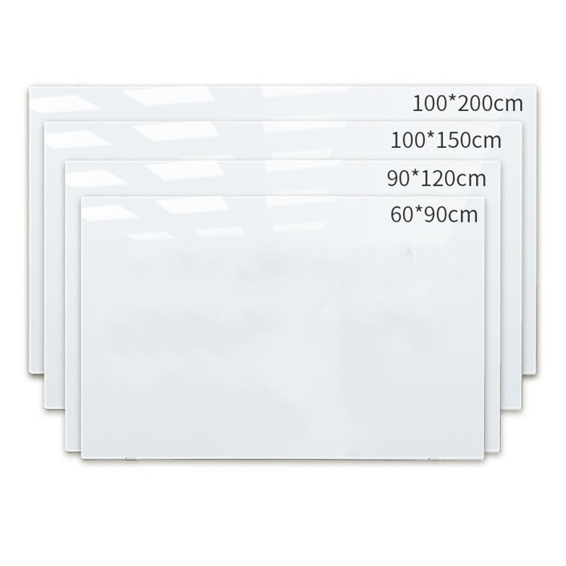 Reusable frameless wall mounted notice Floating tempered glass writing board